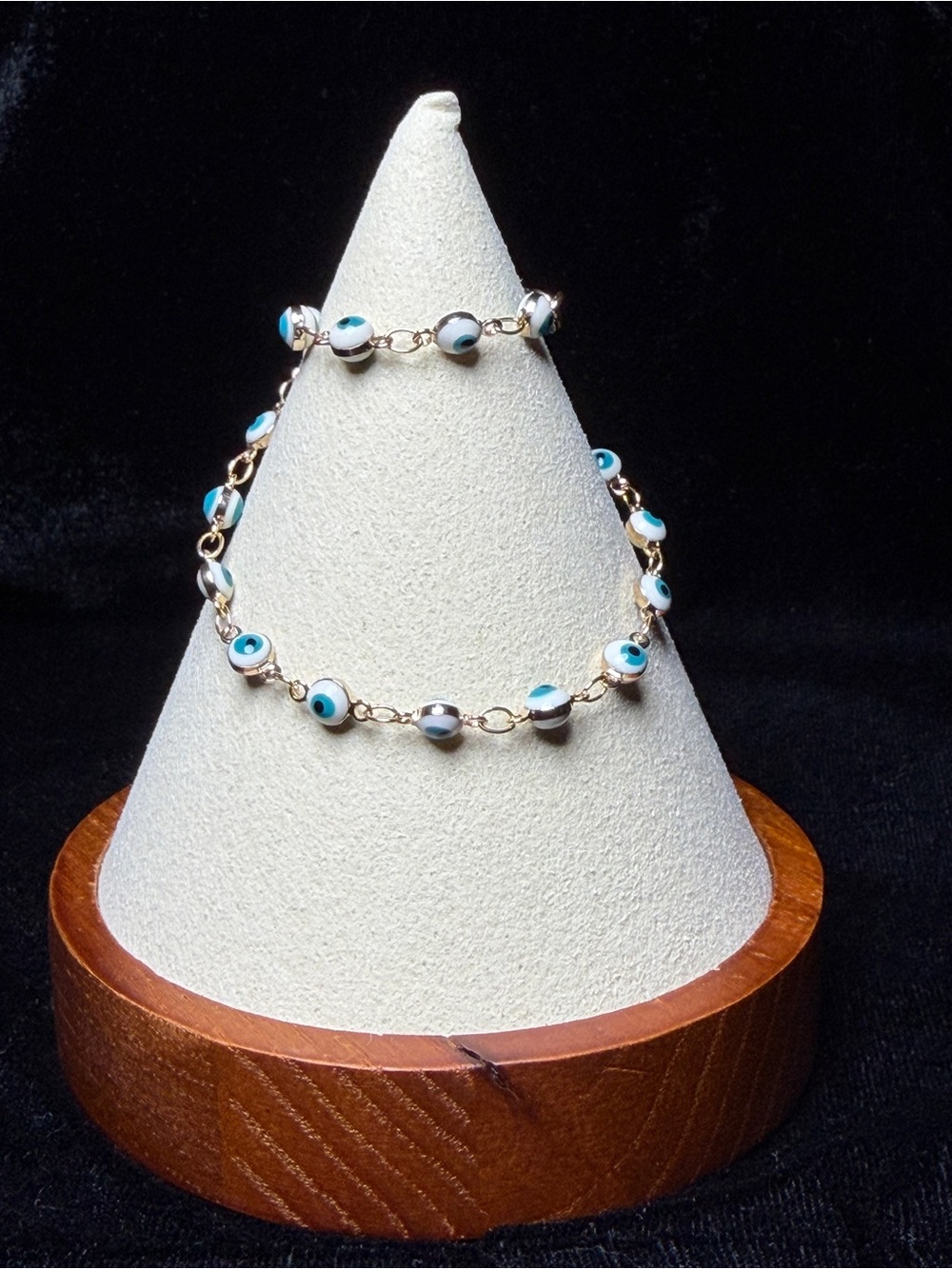 Brazilian 18K Gold Filled Blue Evil Eye 10in Anklet - Women Jewelry